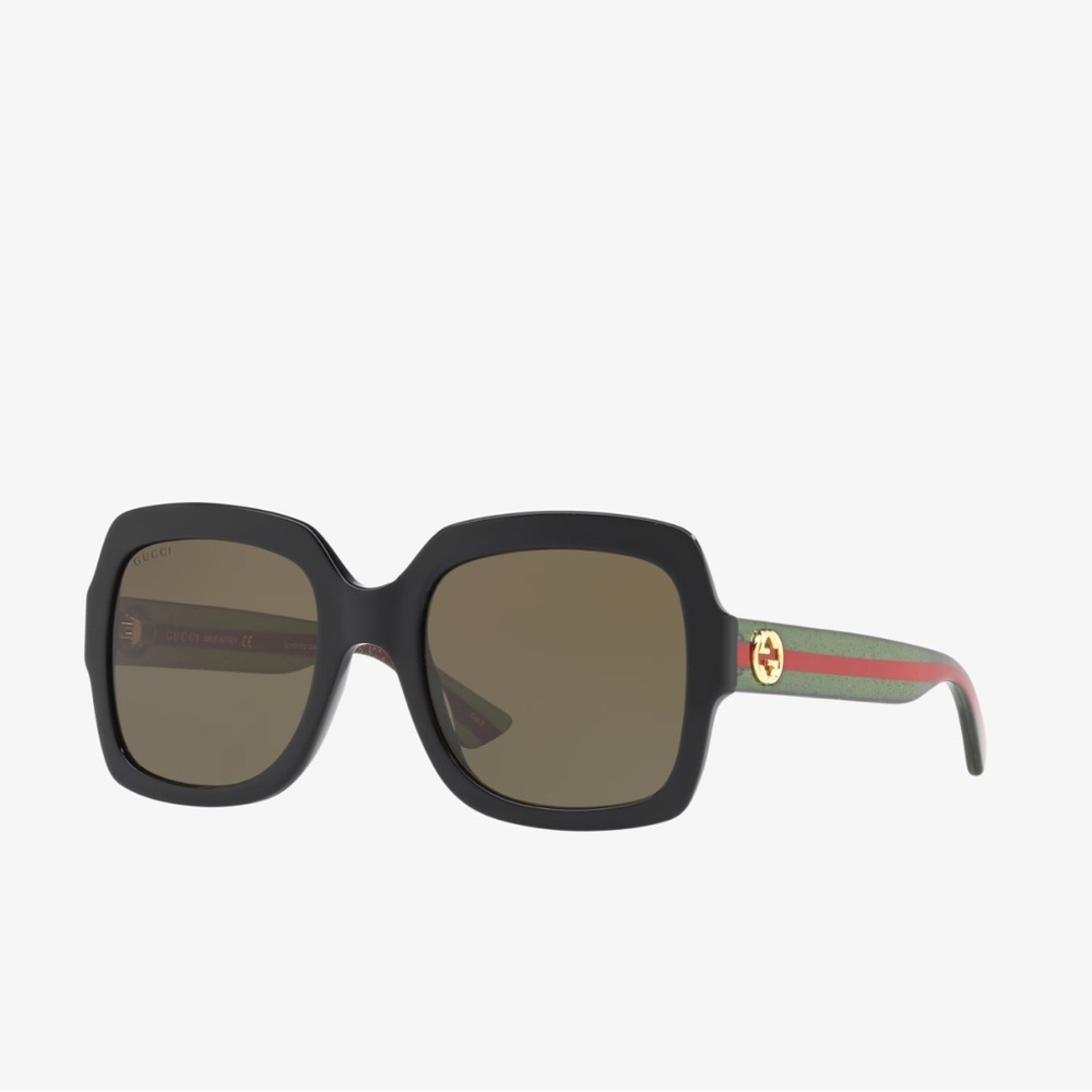 Gucci Black and Green Oversized Sunglasses